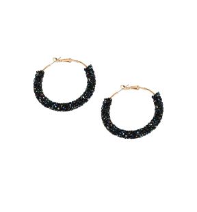 SOHI Women Black Hoop Earrings