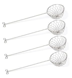 Starfrit - Set of 4 Fondue Strainer, 2.5" x 8.5", Made of Stainless Steel