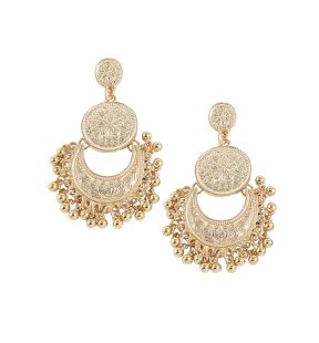 SOHI Women's Gold  Coin Drop Earrings