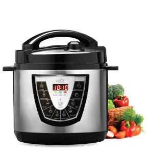 Hauz - Electronic Pressure Cooker with 8 Cooking Modes, 5.7 Liter Capacity, Stainless Steel