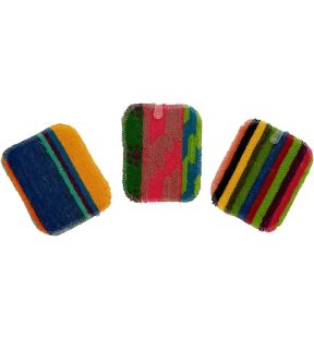 World's Best Flat Pot Scrubbers 3-Pack (Assorted Design) | ITEM V-3