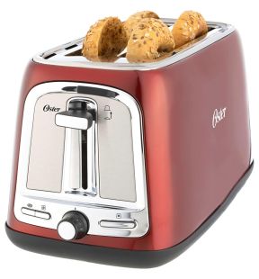 Oster - Long Slot Four Slice Toaster, 1500W, Red